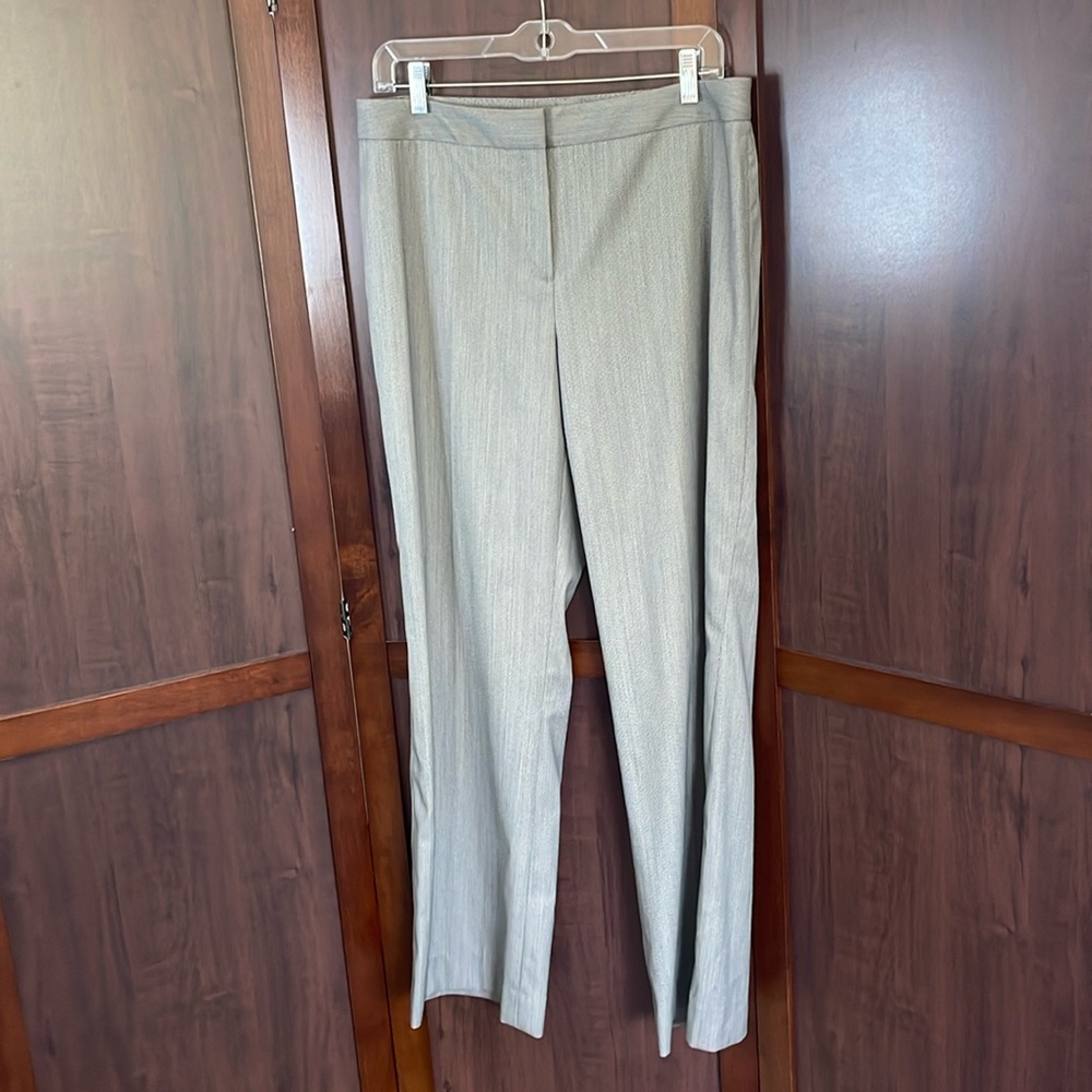 Lafayette 148 New‎ York Barrow Wool Stretch Straight Leg Pants Size 10 Gray